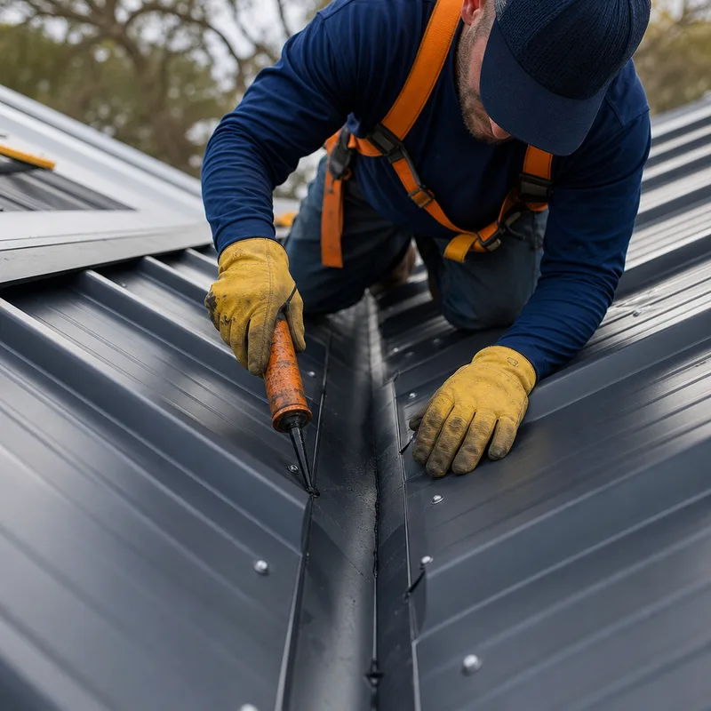 Metal roof valley with a clean valley pan, neat panel cuts, and hemmed water-control edges